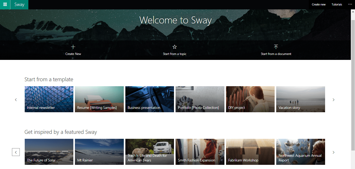 https://sway.office.com